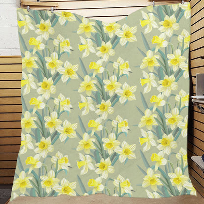 Daffodils Pattern Print Design DF01 Premium Quilt