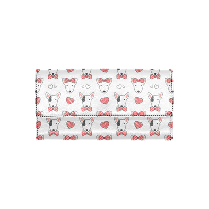 Bull Terriers Pattern Print Design 08 Women's Trifold Wallet