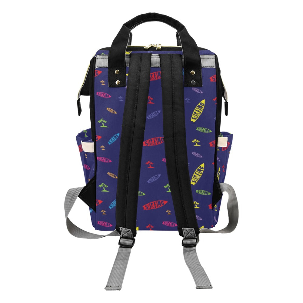 Surfboard Print Design LKS305 Diaper Bag Backpack