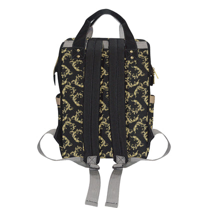 Baroque Golden Pattern Print Design 01 Diaper Bag Backpack