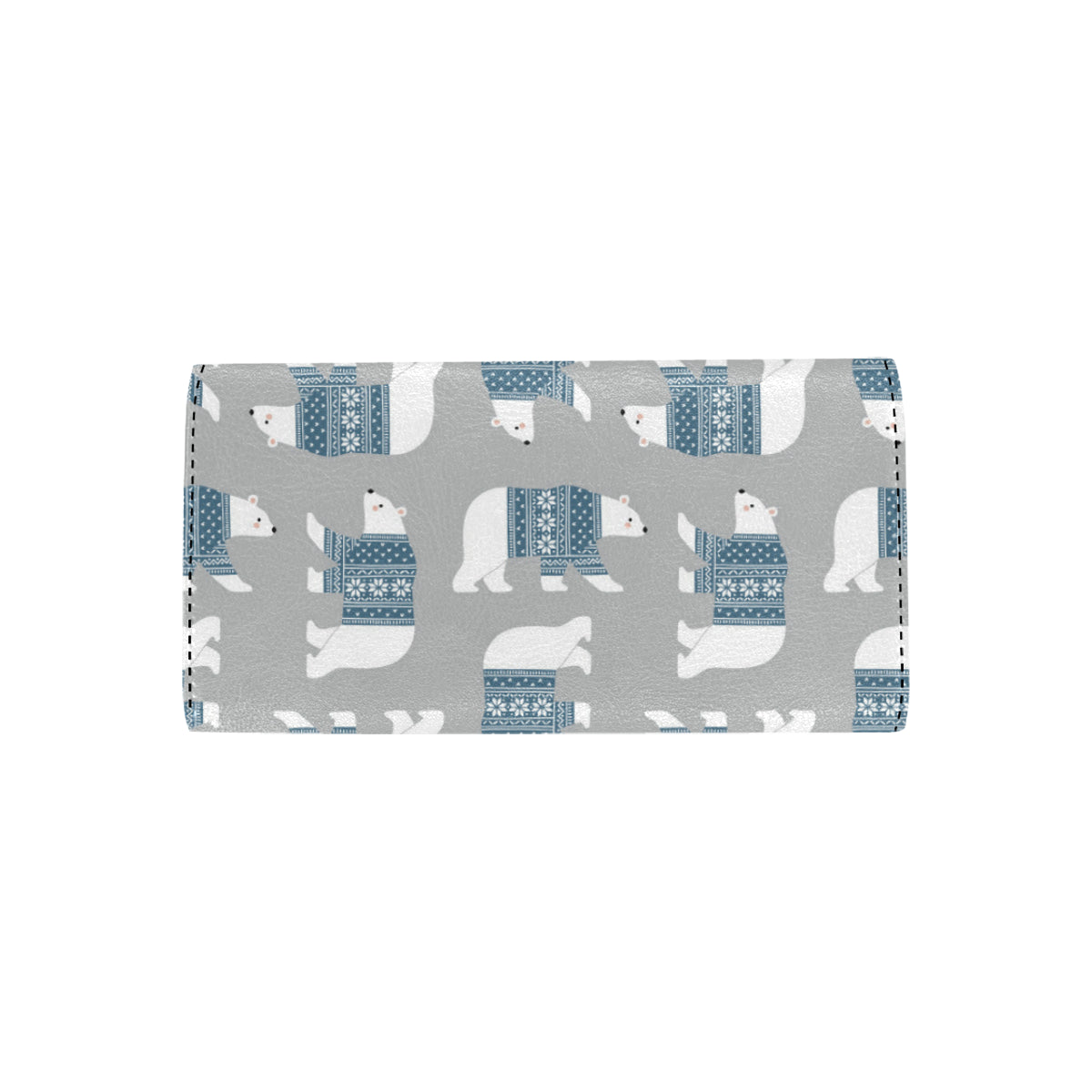 Polar Bear Pattern Print Design A03 Women's Trifold Wallet
