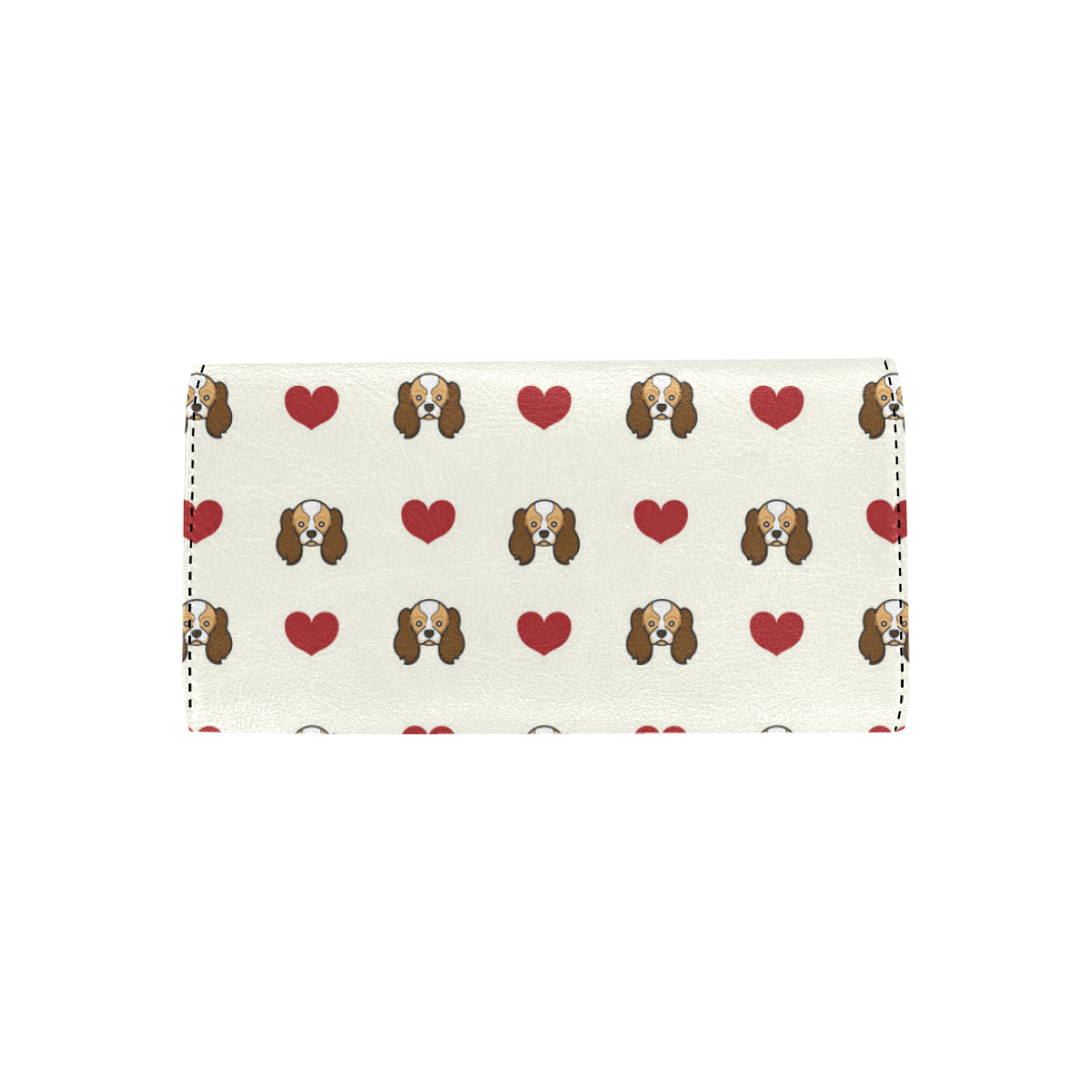 Cavalier King Charles Spaniels Pattern Print Desig Women's Trifold Wallet