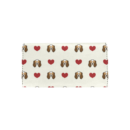 Cavalier King Charles Spaniels Pattern Print Desig Women's Trifold Wallet