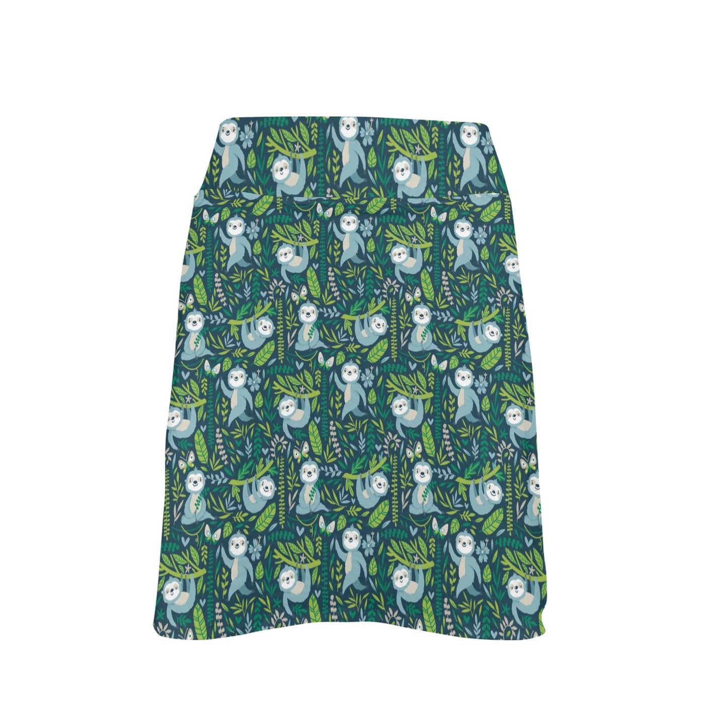 Sloth Print Design LKS304 17" Golf & Pickleball Skort with Pockets