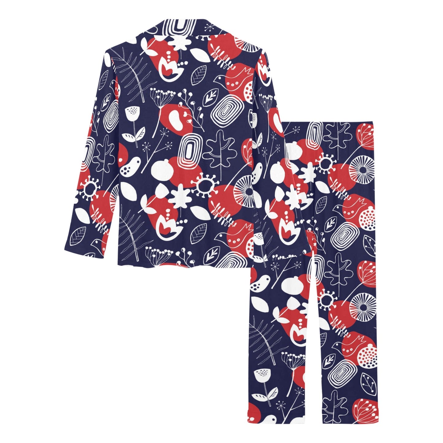 Nordic Pattern Print Design A02 Women's Long Pajama Set