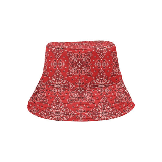 Bandana Red Pattern Print Design LKS3010 Unisex Bucket Hat