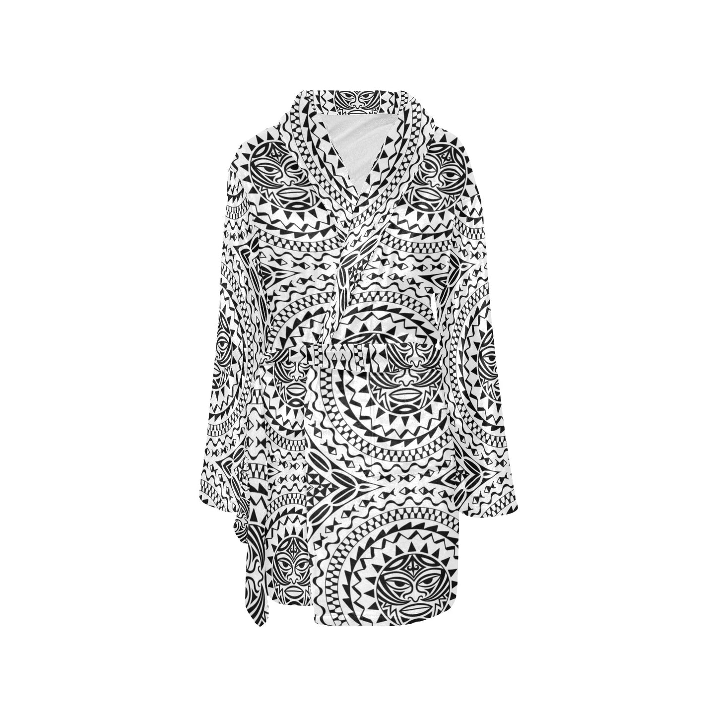Polynesian Tribal Mask Women's Fleece Robe