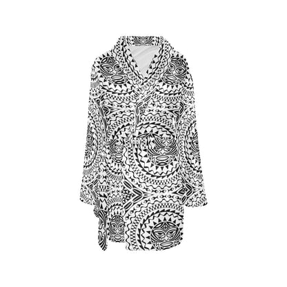 Polynesian Tribal Mask Women's Fleece Robe