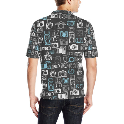 Camera Pattern Print Design 04 Men Polo Shirt