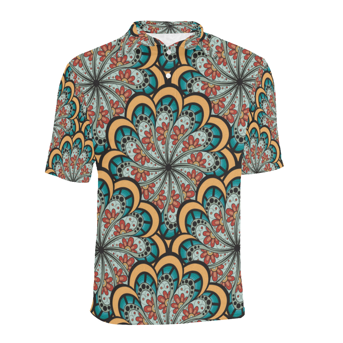 Mandala Pattern Print Design 01 Men Polo Shirt