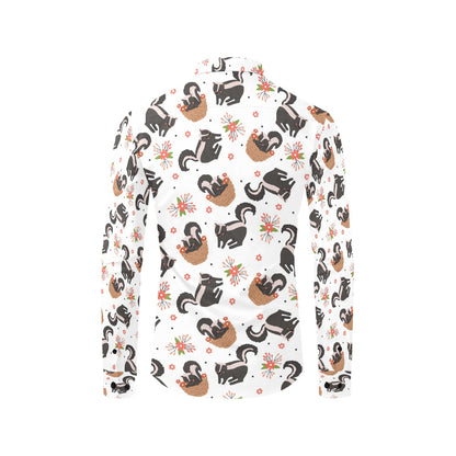 Skunk Print Design LKS304 Men's Long Sleeve Dress Shirt