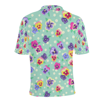 Pansy Pattern Print Design PS08 Men Polo Shirt