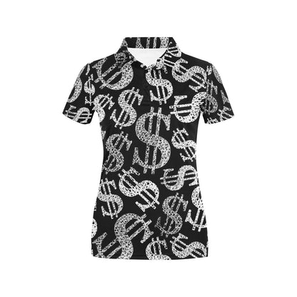 Money Pattern Print Design 02 Women's Polo Shirt