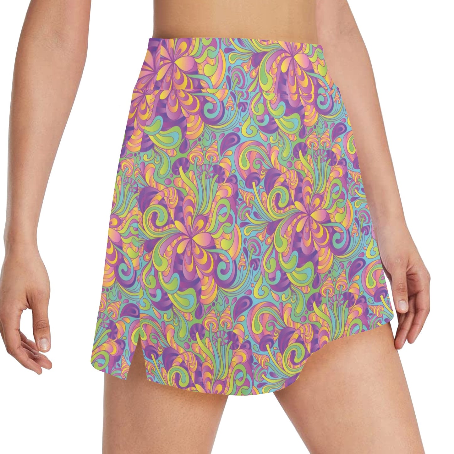 Trippy Print Design LKS306 17" Golf & Pickleball Skort with Pockets