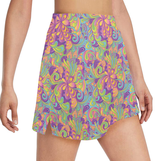 Trippy Print Design LKS306 17" Golf & Pickleball Skort with Pockets