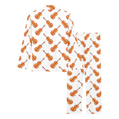 Violin Print Design LKS401 Women's Long Pajama Set