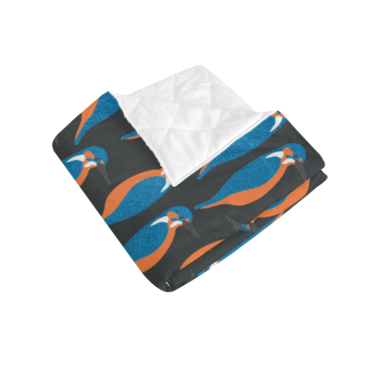 Kingfisher Pattern Print Design 03 Premium Quilt