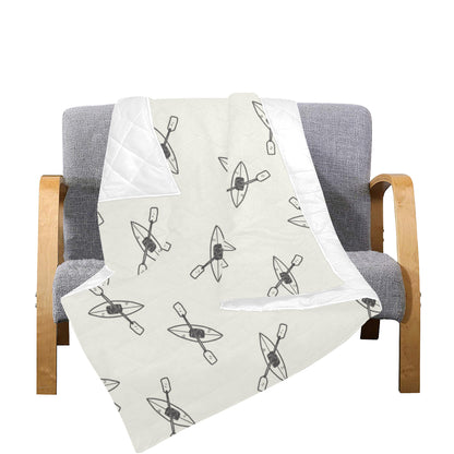 Kayak Pattern Print Design 01 Premium Quilt