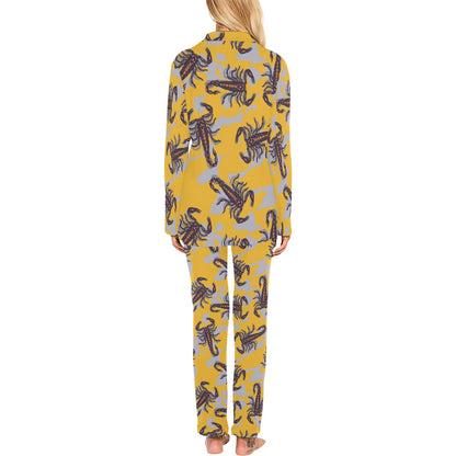 Scorpion Pattern Print Design 01 Women's Long Pajama Set
