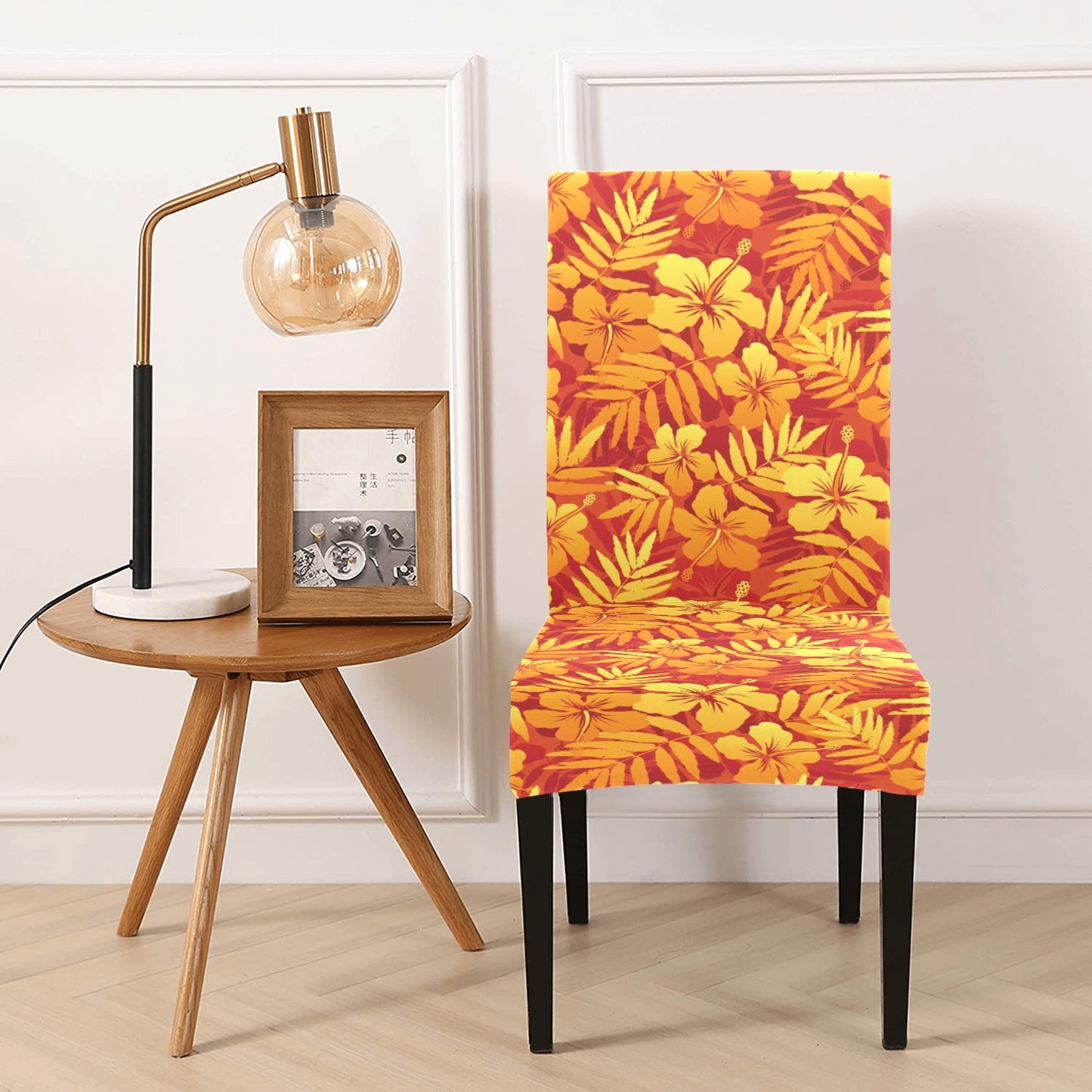 Hibiscus Summer Print Design LKS302 Dining Chair Slipcover