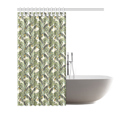 Banana Leaf Pattern Print Design 04 Shower Curtain