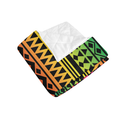 Rainbow Tribal Pattern Print Design A02 Premium Quilt