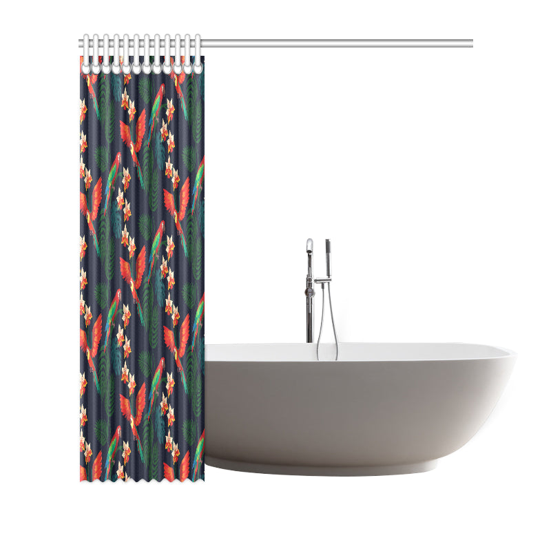 Macaw Pattern Print Design 02 Shower Curtain
