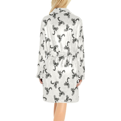 Motocross Pattern Print Design 03 Women's Fleece Robe