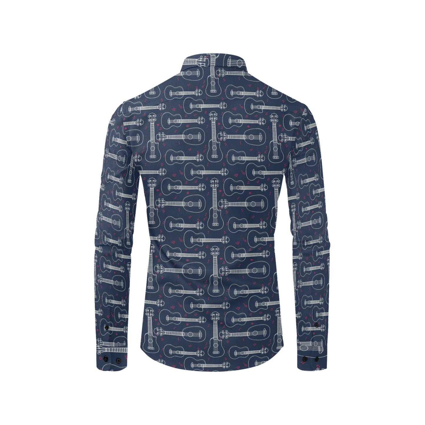 Ukulele Print Design LKS401 Men's Long Sleeve Dress Shirt