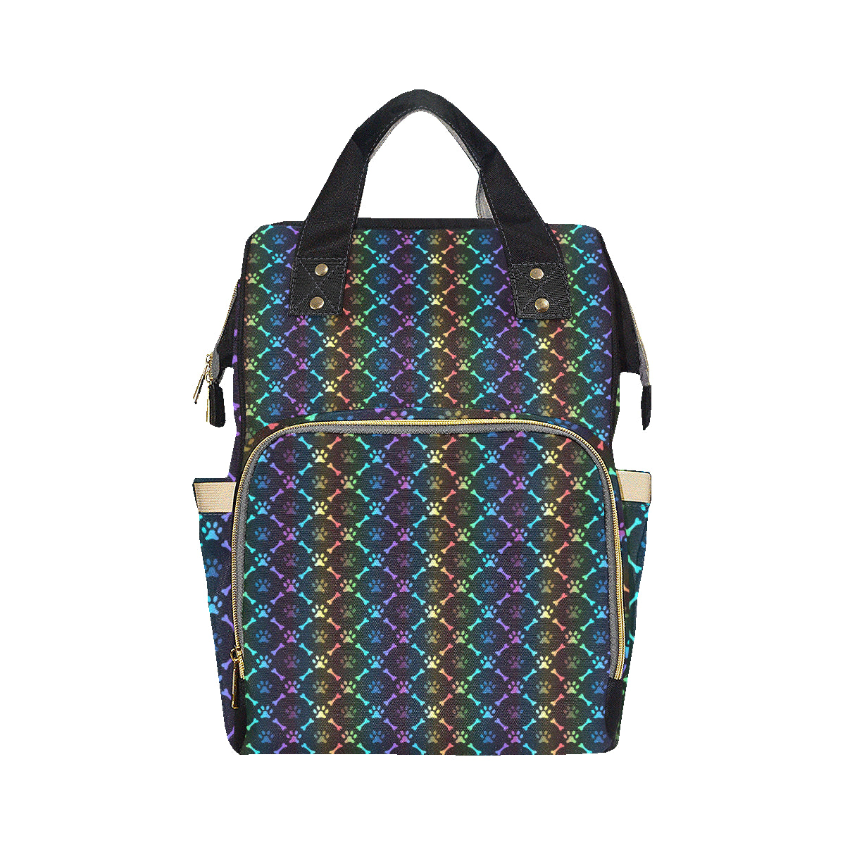 Paw Rainbow Print Diaper Bag Backpack