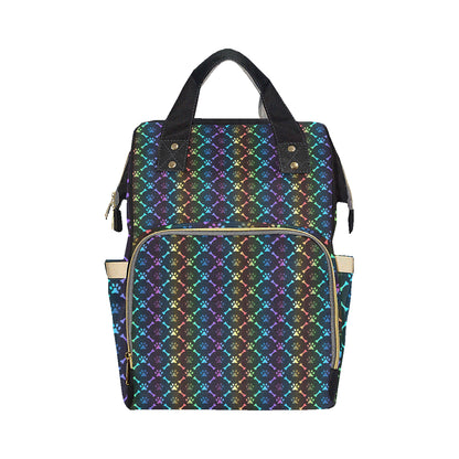 Paw Rainbow Print Diaper Bag Backpack