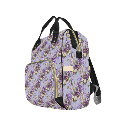 Iris Pattern Print Design IR07 Diaper Bag Backpack