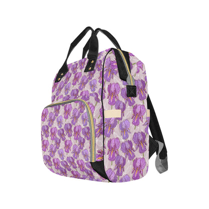 Iris Pattern Print Design IR05 Diaper Bag Backpack