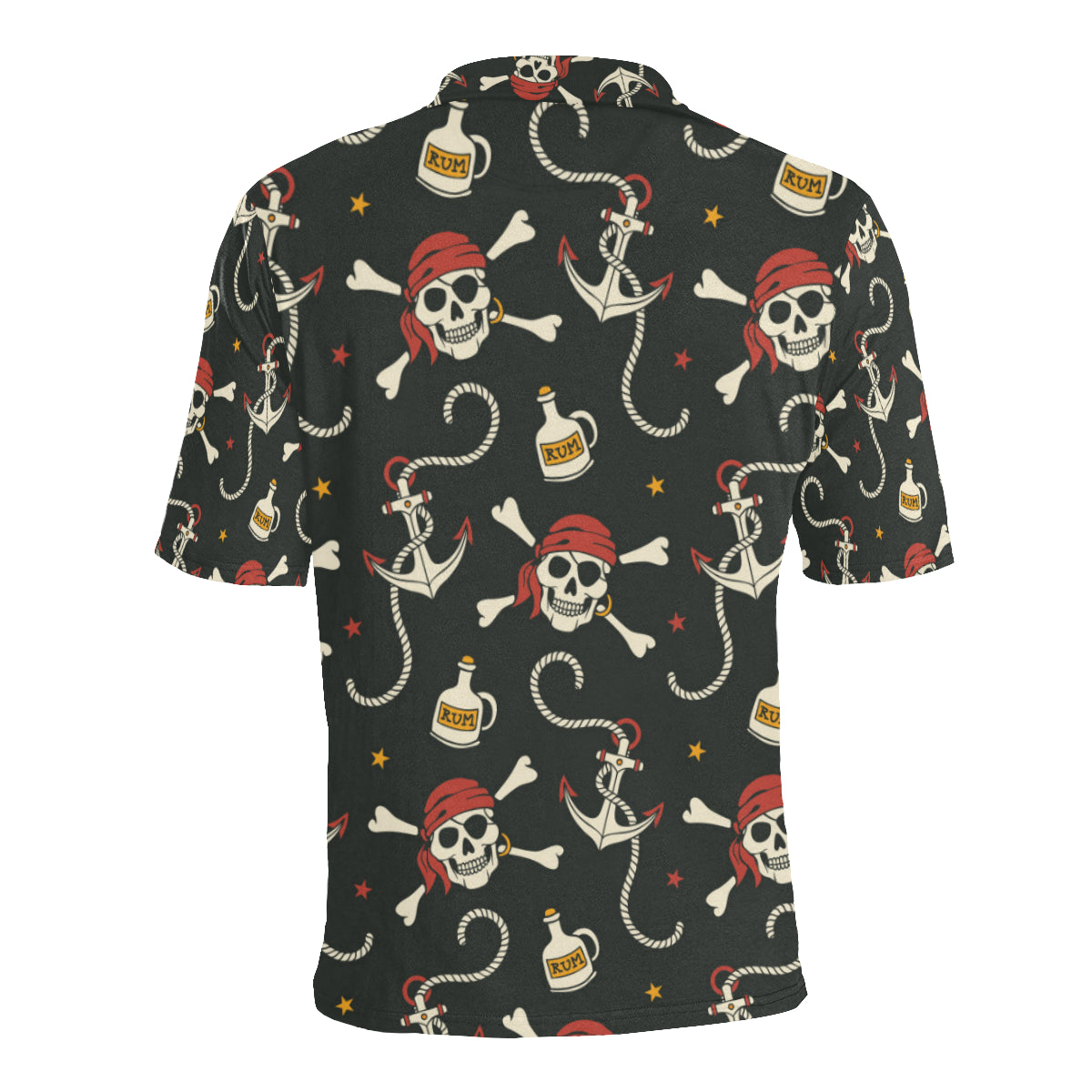 Pirate Pattern Print Design A02 Men Polo Shirt