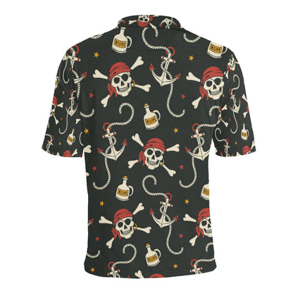 Pirate Pattern Print Design A02 Men Polo Shirt