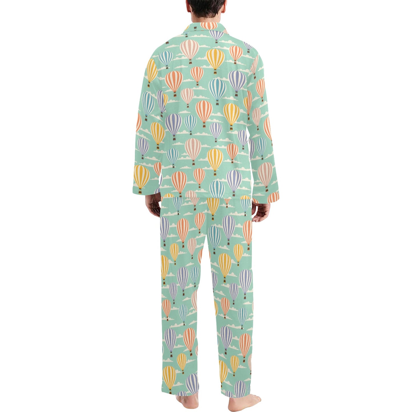 Ballon Pattern Print Design 01 Men's Long Pajama Set