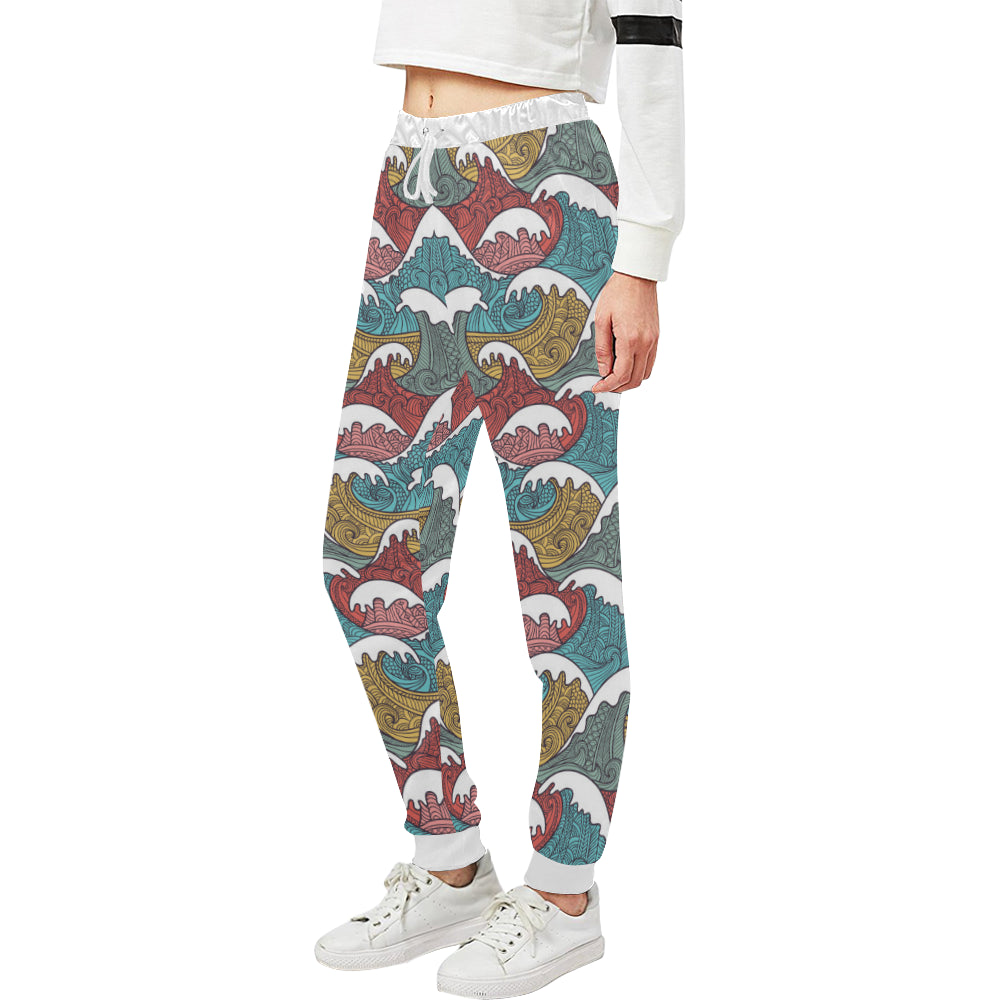 Tribal Wave Pattern Print Unisex Sweatpants