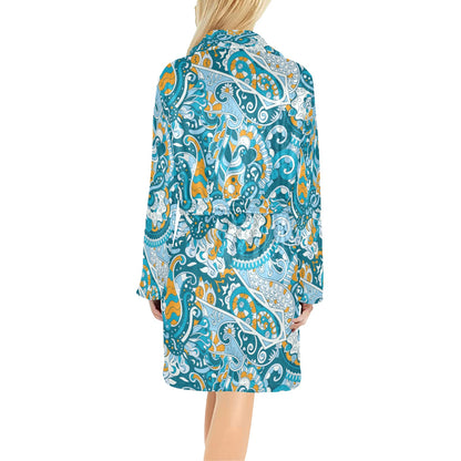 Funky Retro Pattern Print Design A03 Women's Fleece Robe