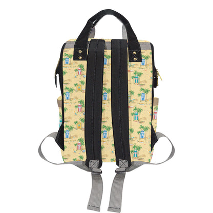 Beach Themed Pattern Print Design 01 Diaper Bag Backpack