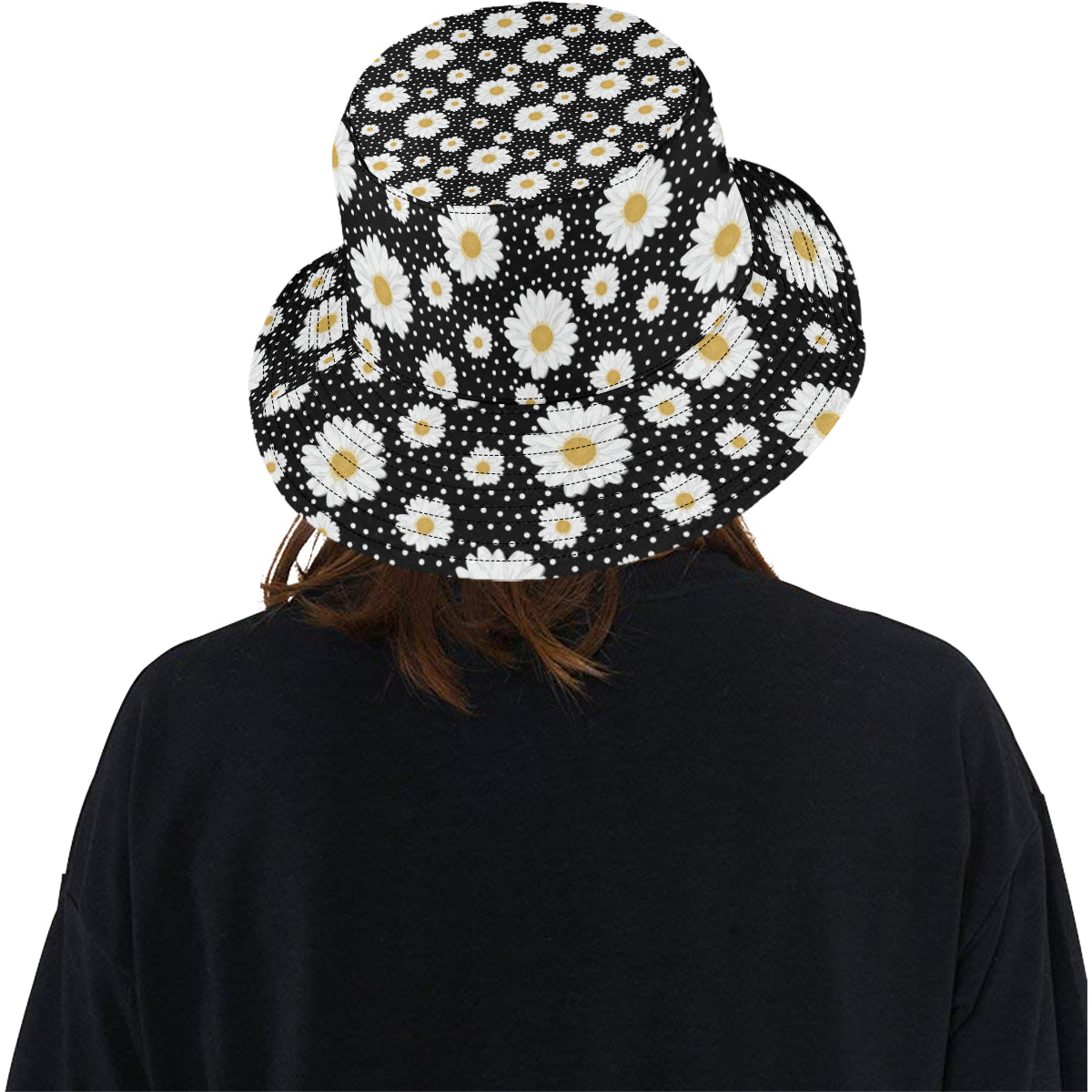 Daisy Pattern Print Design DS02 Unisex Bucket Hat