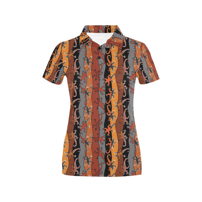 lizard Print Design LKS403 Women's Polo Shirt