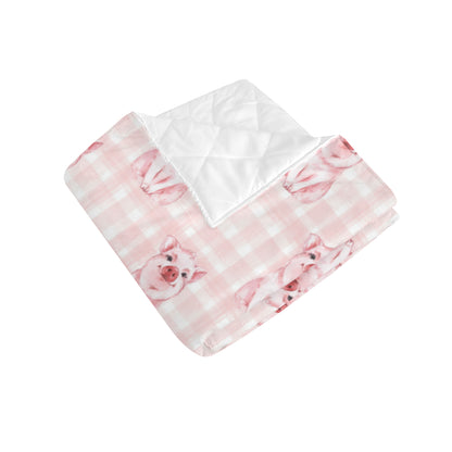 Pig Baby Pattern Print Design 01 Premium Quilt