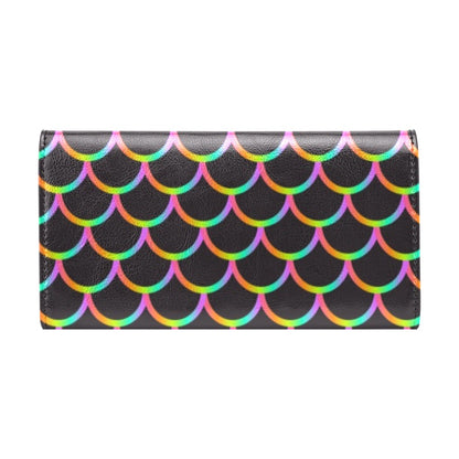 Mermaid Tail Rainbow Design Print Women's Trifold Wallet