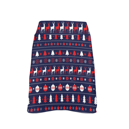 Reindeer Print Design LKS404 17" Golf & Pickleball Skort with Pockets