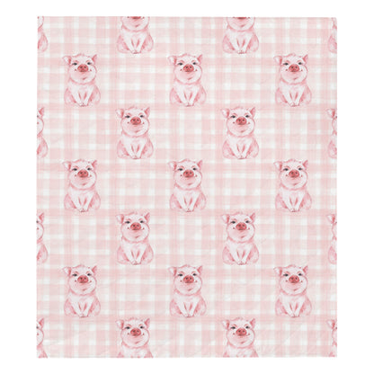 Pig Baby Pattern Print Design 01 Premium Quilt