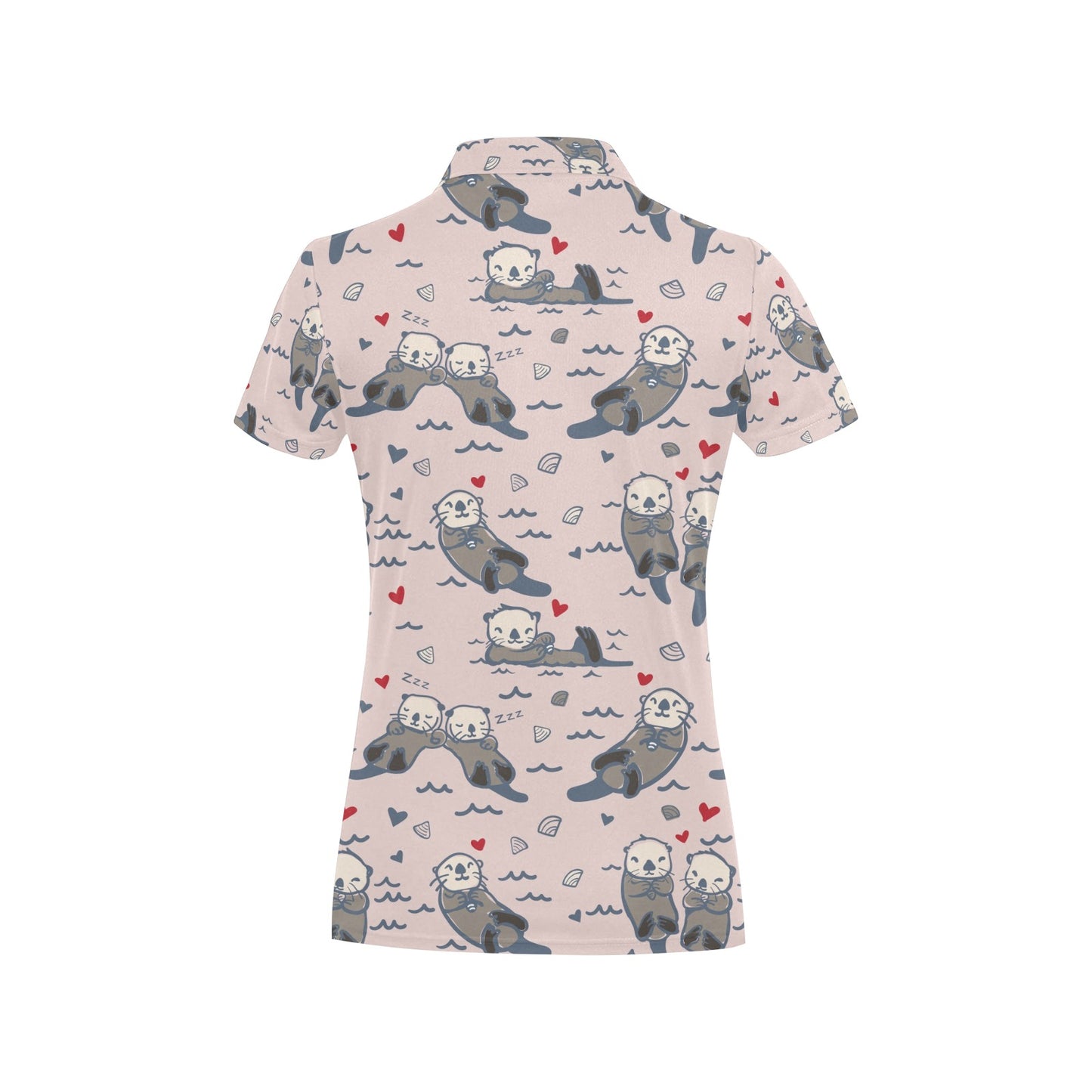 Sea Otter Pattern Print Design 02 Women's Polo Shirt