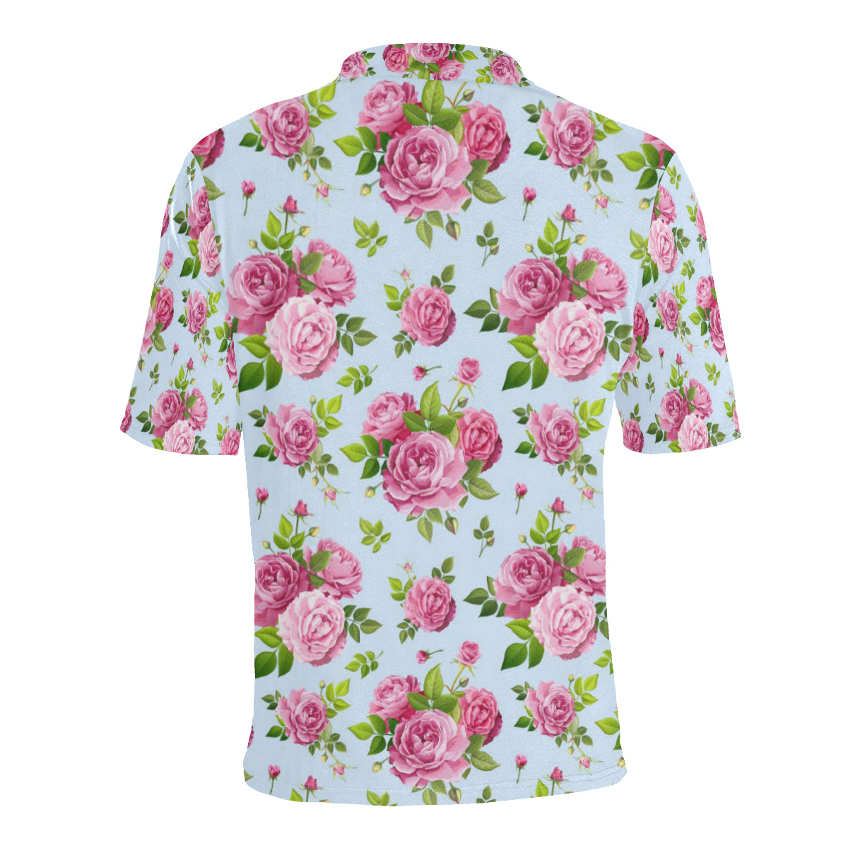 Rose Pink Pattern Print Design RO08 Men Polo Shirt
