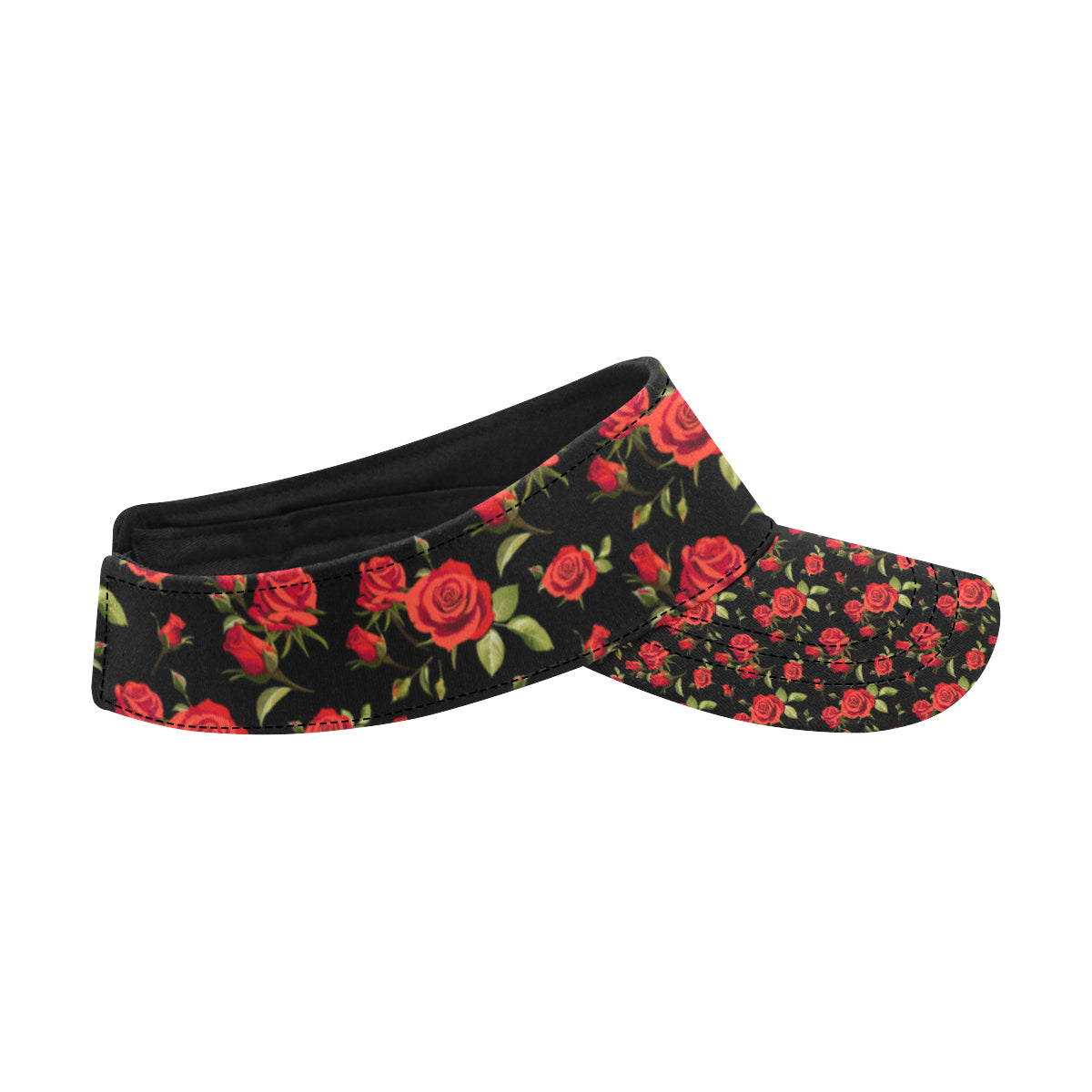 Red Rose Themed Print Unisex Sun Visor