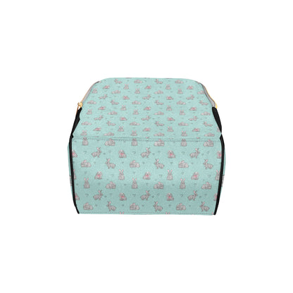 Bunny Pattern Print Design 02 Diaper Bag Backpack