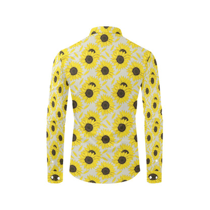 Sunflower Print Design LKS309 Men's Long Sleeve Dress Shirt